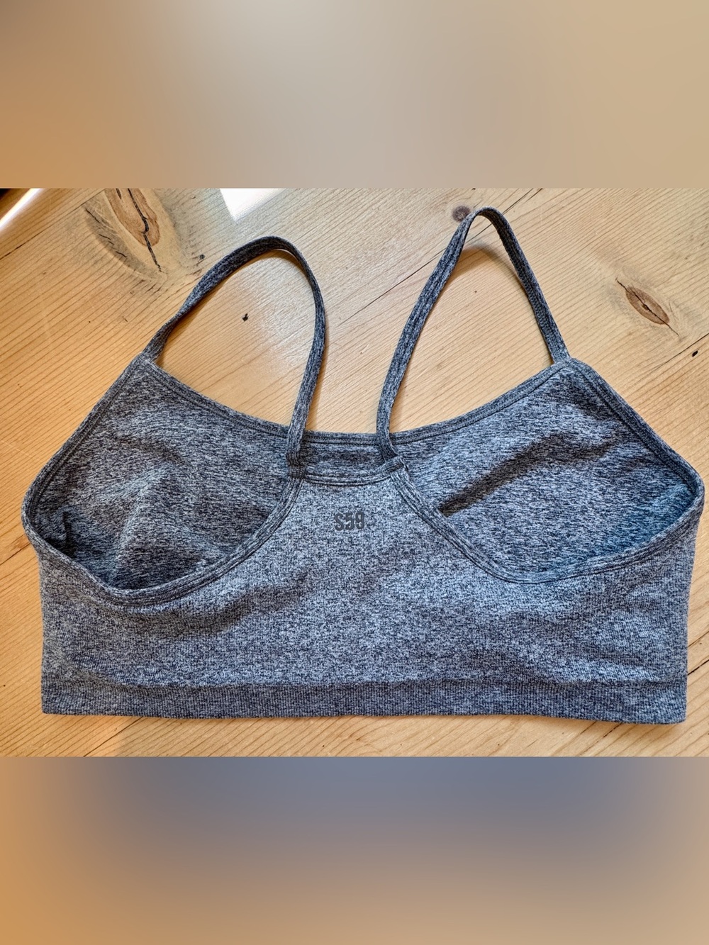 Spilts 59 Bralette Thin Straps Heather Grey Seamless EUC Women Large Pickleball - Picture 7 of 7